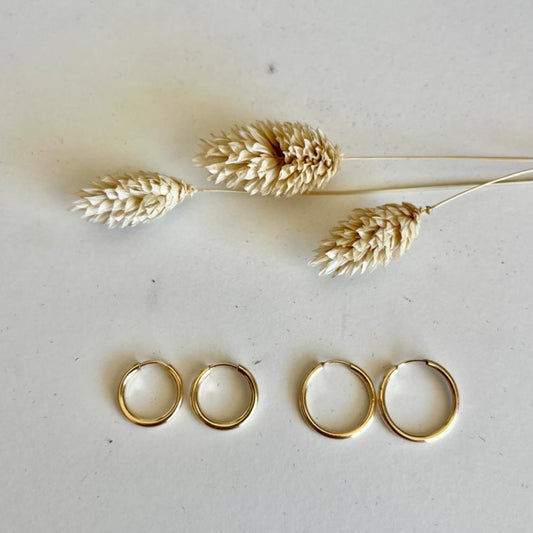 Argolla 17mm bañada en oro 18 quilates