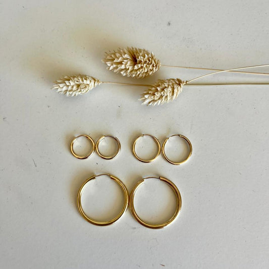 Argolla 27mm bañada en oro 18 quilates