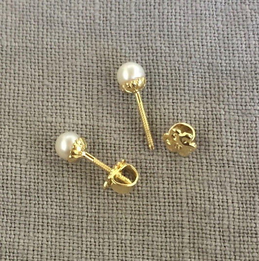 Abridores de Perla Cultivada 3mm y Oro 18 quilates